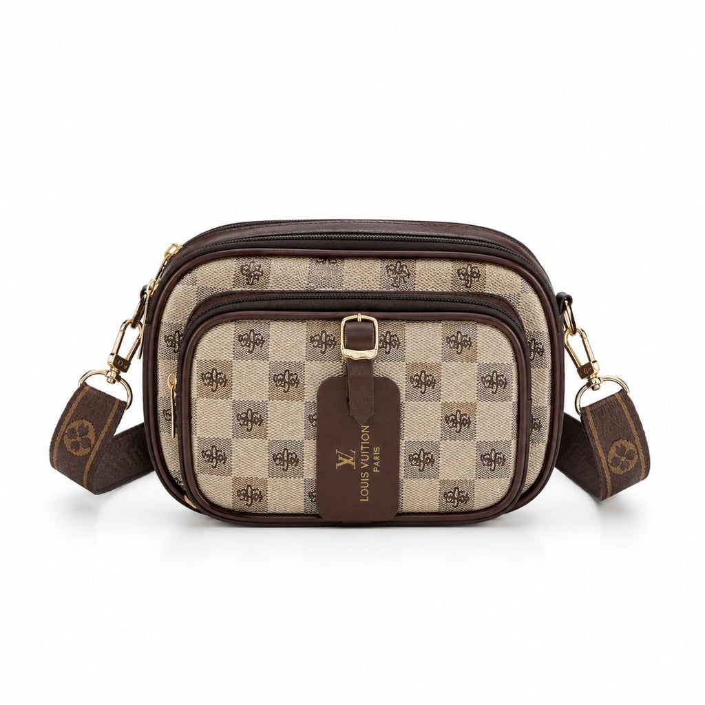 Luxury Printed Crossbody Sling Bag with Wide Strap