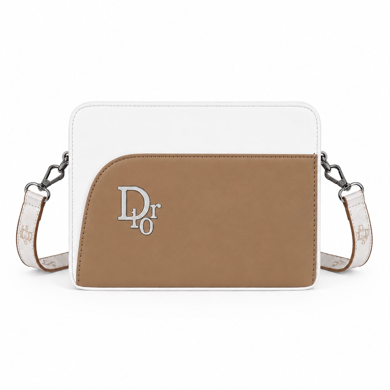Dr10 Luxe Metallic Monogram Two-Tone Sling Bag with Strap