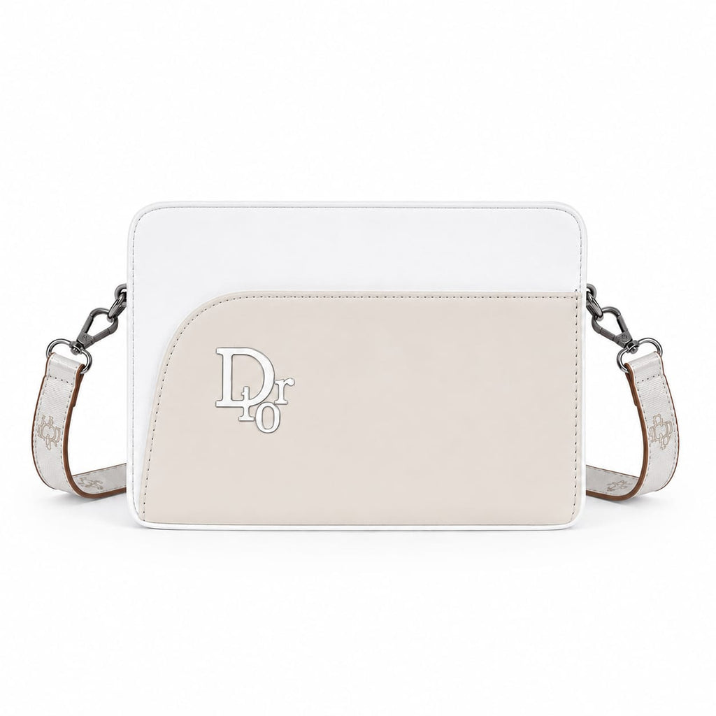 Dr10 Luxe Metallic Monogram Two-Tone Sling Bag with Strap