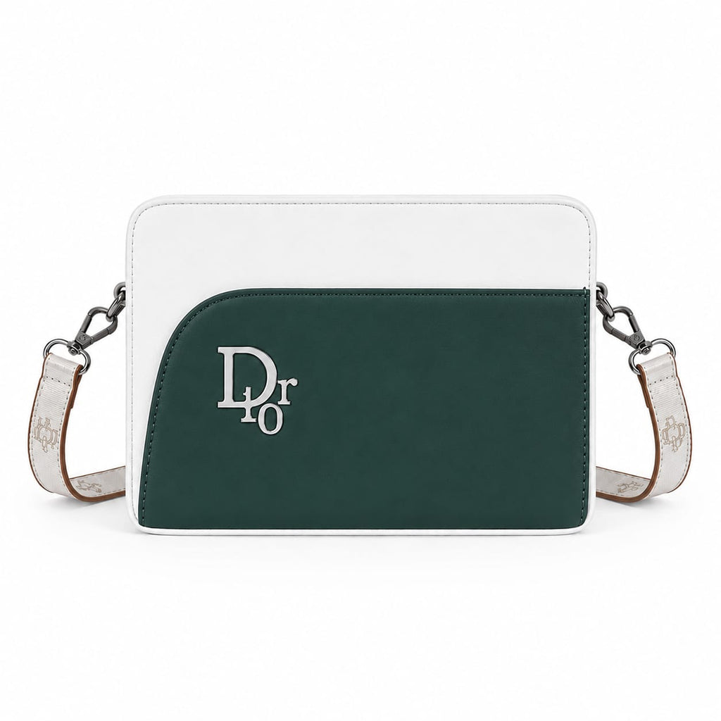 Dr10 Luxe Metallic Monogram Two-Tone Sling Bag with Strap