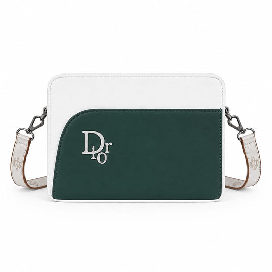 Dr10 Luxe Metallic Monogram Two-Tone Sling Bag with Strap