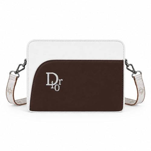Dr10 Luxe Metallic Monogram Two-Tone Sling Bag with Strap