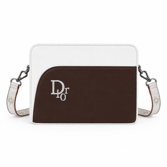 Dr10 Luxe Metallic Monogram Two-Tone Sling Bag with Strap