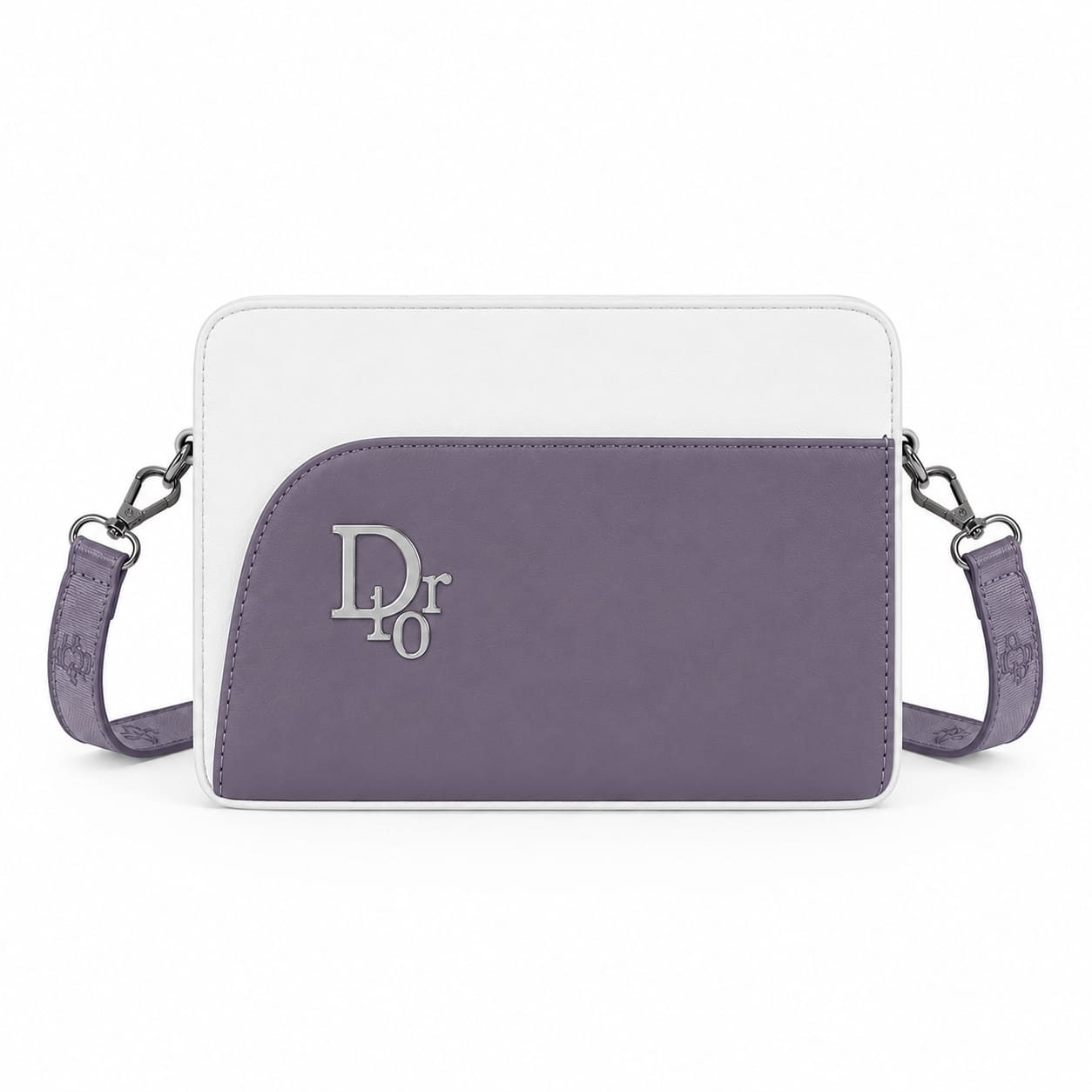 Dr10 Luxe Metallic Monogram Two-Tone Sling Bag with Strap
