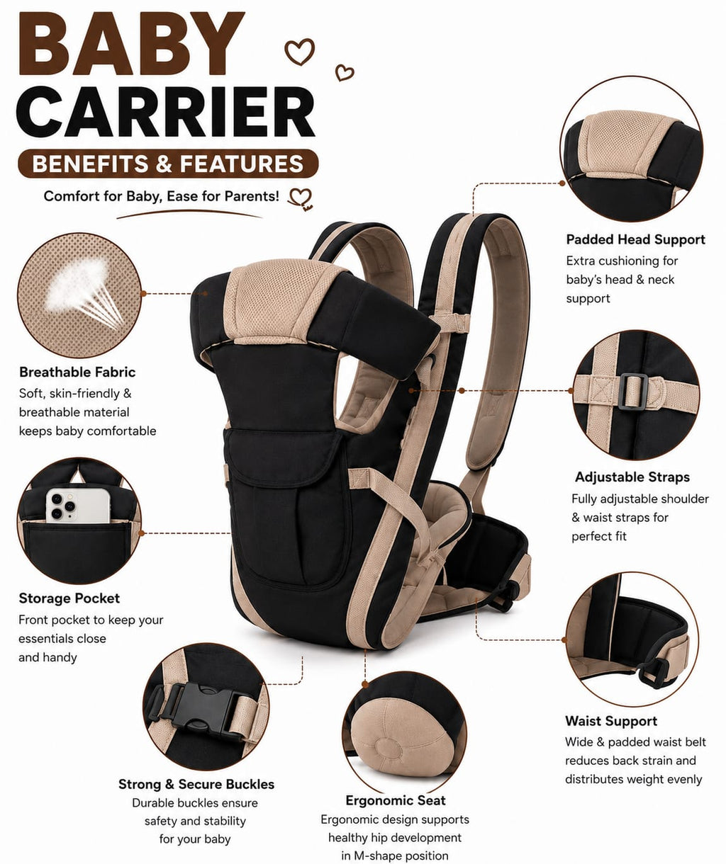 Premium ergonomic baby carrier