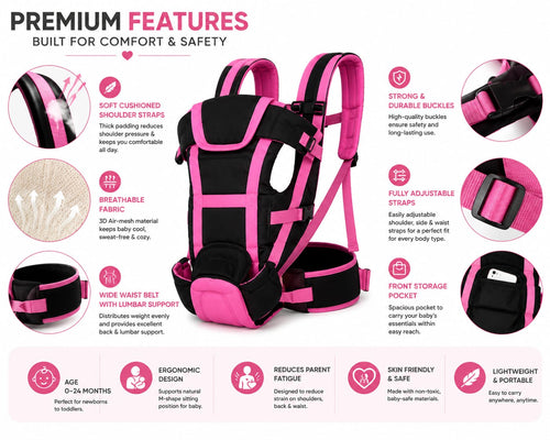 Premium ergonomic baby carrier