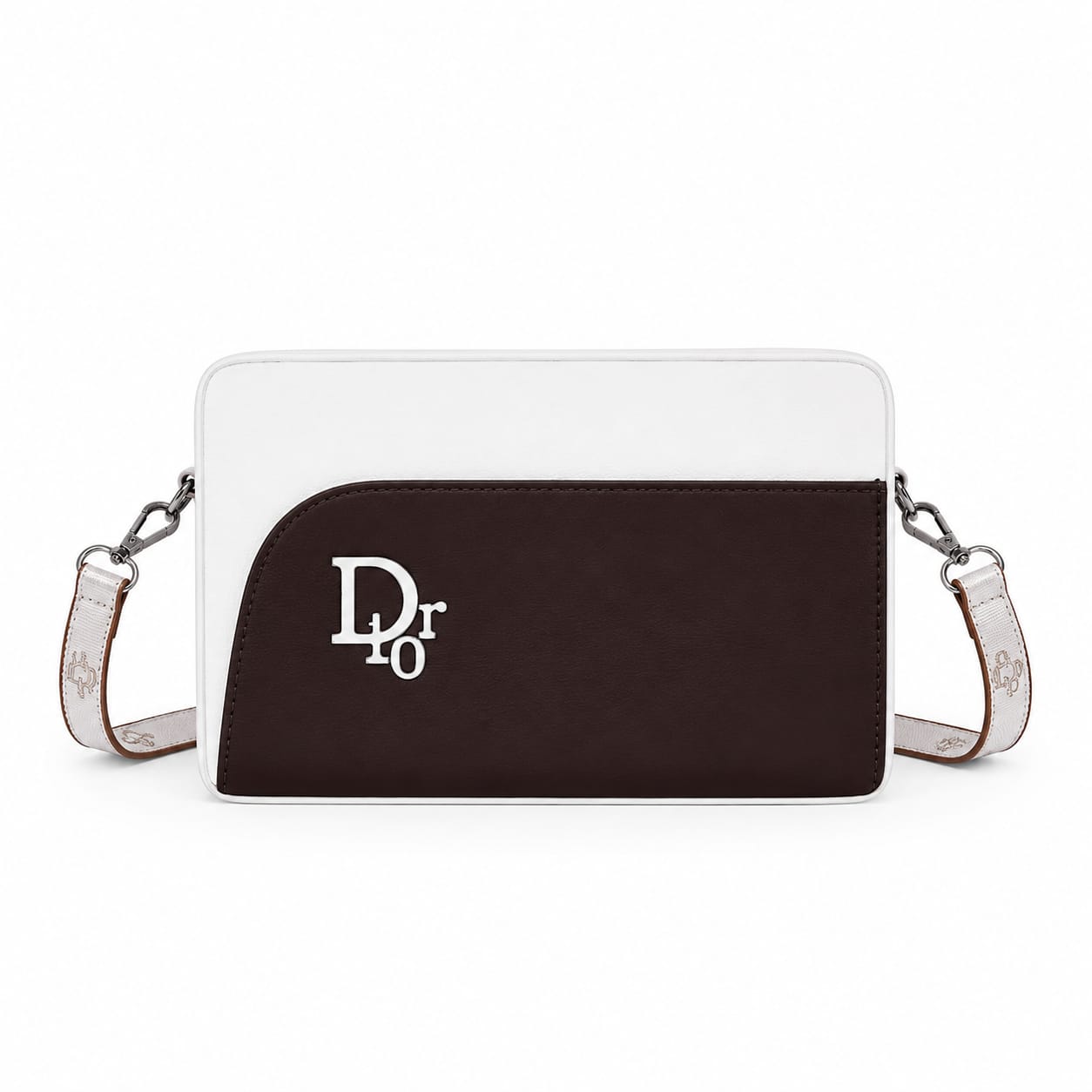 Dr10 Luxe Metallic Monogram Two-Tone Sling Bag with Strap