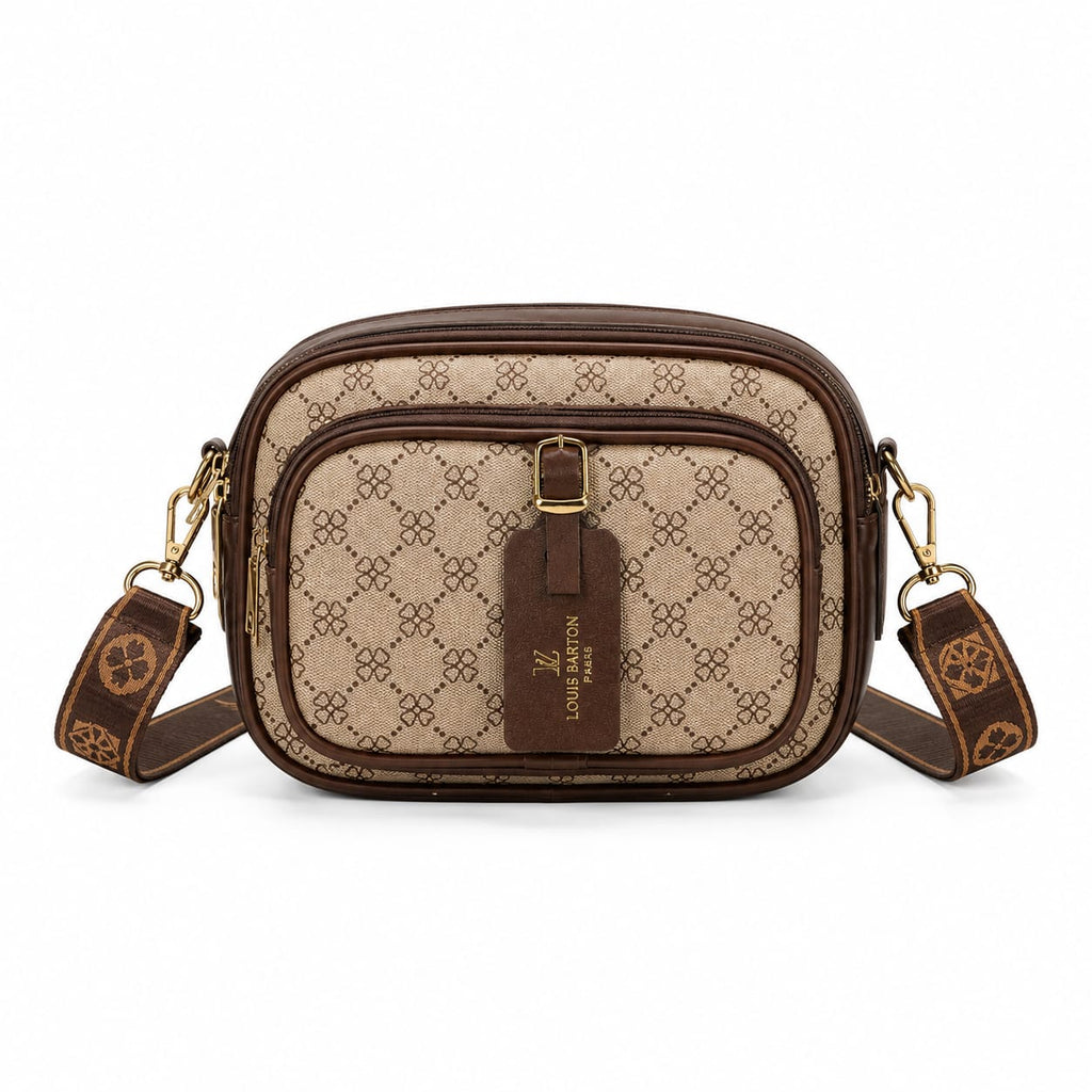Luxury Printed Crossbody Sling Bag with Wide Strap