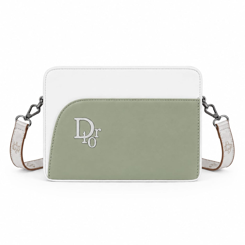 Dr10 Luxe Metallic Monogram Two-Tone Sling Bag with Strap