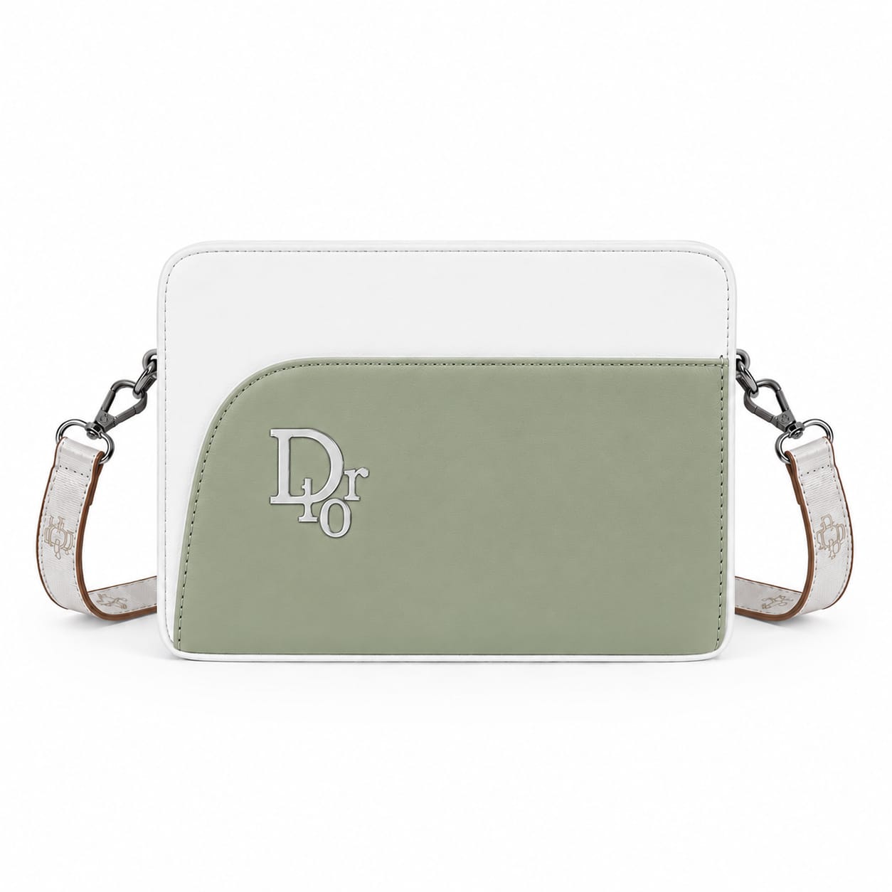 Dr10 Luxe Metallic Monogram Two-Tone Sling Bag with Strap