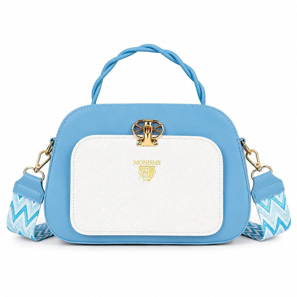 Royal Lace-Detail Designer Satchel Bag